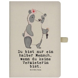 Mr. & Mrs. Panda Notizbuch Vermieterin mit Herz – Transparent – Geschenk, Skizzenbuch, Kollege, Mr. & Mrs. Panda
