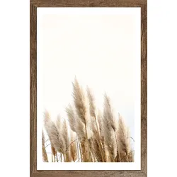 Bild mit Rahmen BÖNNINGHOFF, beige (farbe rahmen: schwarz oak, farbe bild(er): beige, wei), B:50cm H:70cm T:2,1cm, Papier, MDF, Bilder