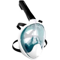 OCEVEN 180° Vollgesichts-Schnorchelmaske Easy Breath Anti-Fog/Anti-Leak Schnorchelmaske mit Verstellbaren Kopfbändern, mit längerem Schnorchelschlauch (S/M, Weiß-Grün)