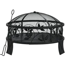vidaXL Feuerschale Ø 50 cm Schwarz