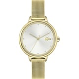 Lacoste Analog Quarzuhr für Damen mit Gelbgoldfarbenes Edelstahl-Mesh-Gliederarmband - 2001254