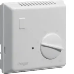 Hager EK052 Raumthermostat, Bimetall, mit Wechselkontakt.Bimetall Raumthermostate für Heizung und Klimaanlagen. Die Raumthermostate besitzen eine