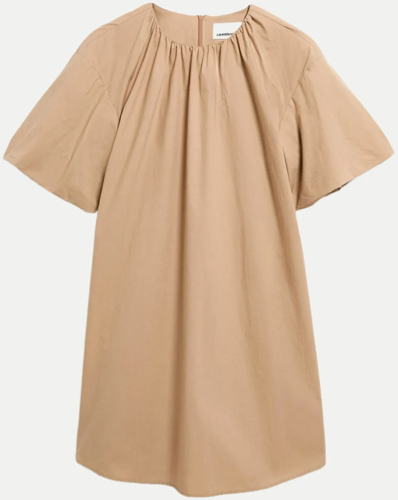 Mini-Kleid mit Ballonärmeln Beige L
