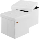 CASARIA Faltbarer Sitzhocker mit Stauraum 2er Set Weiß