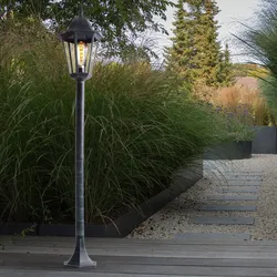Rustikale Steh Leuchte Stand Lampe Laterne Beleuchtung Außen Strahler IP44 ALU