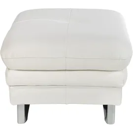 Cotta Polstergarnitur COTTA "Enterprise", weiß (altweiß), Leder PAMPAS,mit Kopfteilverstellung,mit Armteilverstellung, Sitzmöbel-Sets, Set bestehend aus: 2-Sitzer mit Kopfteilverstellung & Hocker