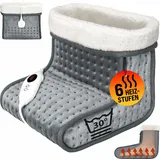 monzana MONZANA® elektrischer Fußwärmer 6 Heizstufen 90min Timer Größe 47 Fußheizung Wärmeschuh Überhitzungsschutz waschbar grau