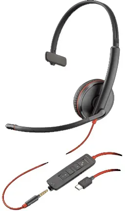 PLANTRONICS BLACKWIRE Headset C3215, Kabelgebunden, Mono, USB-C, Optimiert für Unified Communication