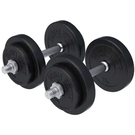 Gorilla Sports Kurzhantelset 20 kg Kunststoff schwarz - 2er Set, Ø 30mm, mit 2 Kurzhantelstangen und 4 Sternverschlüssen
