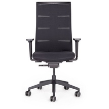 Lento agilis matrix MT12 Bürostuhl, 100% Polyester, schwarzer Sitz, schwarze Rückenlehne