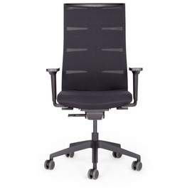 Lento agilis matrix MT12 Bürostuhl, 100% Polyester, schwarzer Sitz, schwarze Rückenlehne