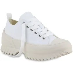 Damen Plateau Sneaker in Weiss