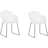 Beliani Esszimmerstuhl, Weiß, Metall, 1-Sitzer, 58x85x54 cm, Esszimmer, Stühle, Esszimmerstühle, Armlehnenstühle