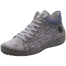 RIEKER Damen Sneaker High Top sportliche Stiefelette Silber Metallic 52504, Größe:40 EU, Farbe:Silber