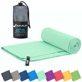 Fit-Flip Mikrofaser Handtuch - kompakte Microfaser Handtücher - ideal als Sporthandtuch, Reisehandtuch, Strandtuch - schnelltrocknend und leicht - Badetuch groß (50x100cm, Türkis)