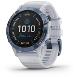 Garmin fenix 6 Pro Solar blau mit steinweißem Armband