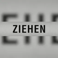 Aufkleber - Piktogramm Ziehen, Edelstahl, selbstklebend, 160x40 mm