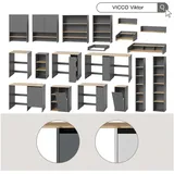 Vicco Waschmaschinenumbauschrank Viktor 159,8 x 88,2 cm Weiß/Artisan-Eiche