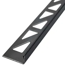 Dalsys Fliesenschiene 2,5m x 8mm Edelstahl L-Profil Schwarz Gebürstet