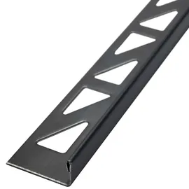 Dalsys Fliesenschiene 2,5m x 8mm Edelstahl L-Profil Schwarz Gebürstet