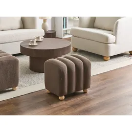 Beliani Pouf Idyllwild Bouclé 49 x 46 x 38 cm Braun