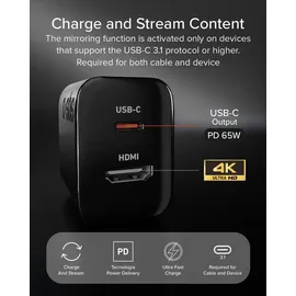 SBS 65-W-Akkuladegerät mit HDMI-Anschluss - Schwarz