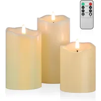 NOXINDA LED Kerzen 3er Set mit Fernbedienung und Timer