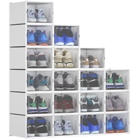 YITAHOME Schuhboxen, 18er Set, Schuhkarton stapelbar stabil, Aufbewahrungsboxen für Schuhe mit transparent Tür und Belüftungslöchern, für Schuhe bis Größe 46, stapelbare schuhbox weiße