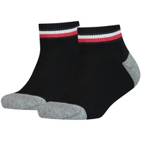 Tommy Hilfiger Kinder Quarter-Socken im Pack - Iconic SPORTS, Frottee-Sohle Schwarz 39-42