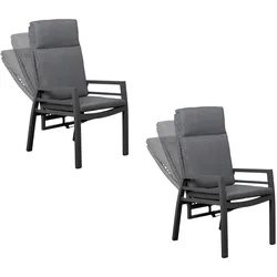 2 deVries Stühle - 60x62x110cm - anthrazit - Aluminium / Polyester / Polyurethan