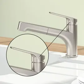 Villeroy & Boch Junis Shower Einhebel-Küchenarmatur Edelstahl gebürstet