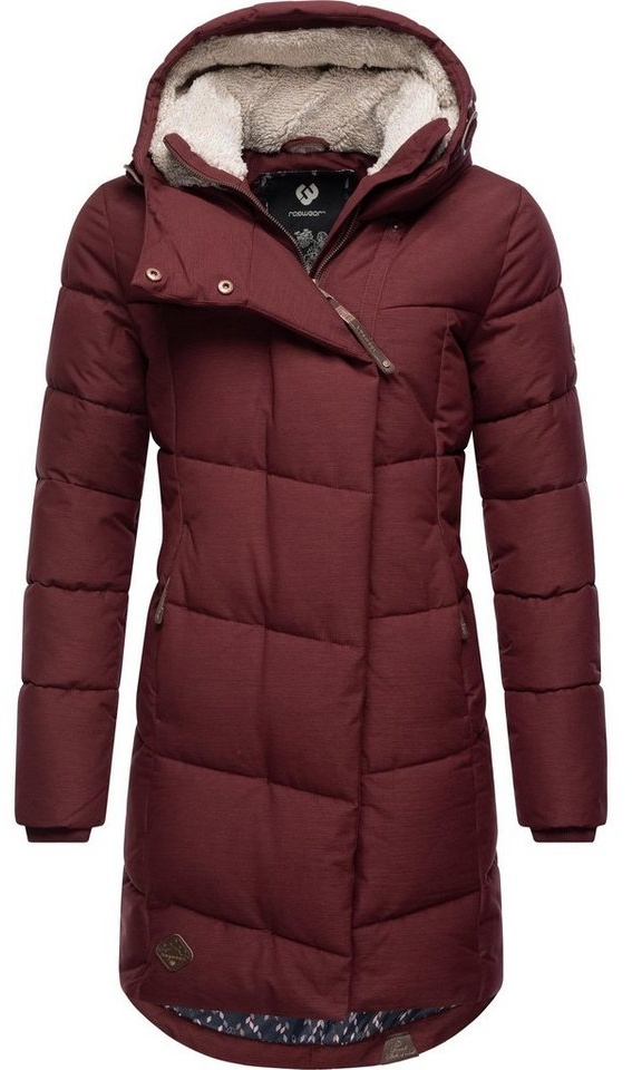 Ragwear Wintermantel Pavla stylischer Winterparka mit Teddyfutter und Kapuze rot 4XL (48)