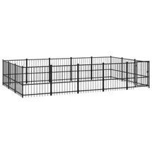 vidaXL Hundezwinger 14,11 m2 Stahl Schwarz
