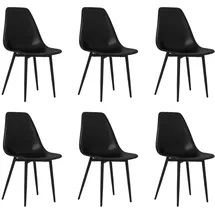 vidaXL Esszimmerstühle 6 Stk. Schwarz PP