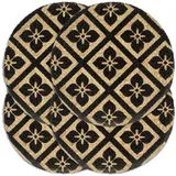 vidaXL Tischsets 4 Stk. Schwarz 38 cm Rund Jute