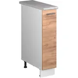 Vicco Apothekerschrank Fame-Line, Goldkraft Eiche/Weiß, 20 cm, AP Marmor, zur Kombination mit weiteren Modulen der Fame-Line Serie