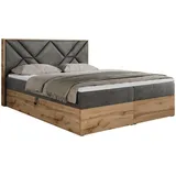 MKS Boxbett, GUNAR - 160/200 Dunkelgrau Velvet - H3,