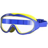 SWAUSWAUK Schwimmbrille Kinder - Kinder Schwimmbrille 4-12 Jahre, Swimming Goggles Kids, Großes Objektiv Anti Fog Wasserdicht Komfortabeler (Blau & Gelb)