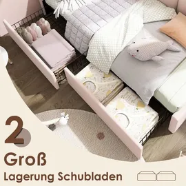 lanki international gmbh Jugendbett Odikalo 90 x 200 cm rosa