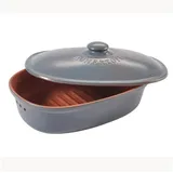 RÖMERTOPF Römertopf MINI Brot-Frische-Topf oval Blau Grau - für Brote bis 500 gr