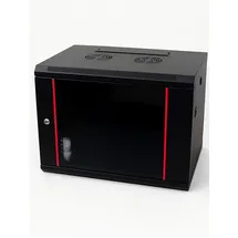 danicom Baseline 9U Wandschrank mit Glastür 600x450x500mm (BxTxH) - Schwarz - Traglast 50 kg - Wandmontage - Serverschrank - Wandgehäuse - Server Rack - Server Enclosure