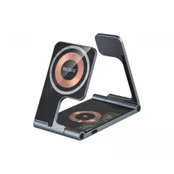 Deltaco 3-in-1 Magnetisches Faltbares Kabelloses Qi-Ladegerät 18W