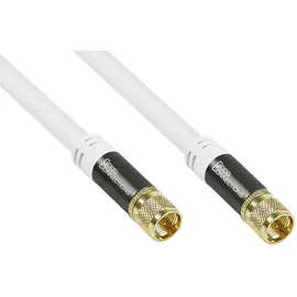 Alcasa Good Connections® SAT Antennenkabel SmartFLEX, F-Stecker an F-Stecker, vergoldet, vierfach geschirmt, weiß,