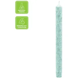 Kerzenfarm Hahn Stearin Stabkerze Set 4 St. eisblau