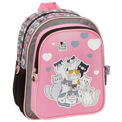 DERFORM Kinderrucksack Katze Kinder Rucksack 28 cm Kindergarten Tasche rosa Mädchen, Cleo & Frank rosa
