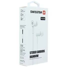 Swissten Earbuds Rainbow YS-D2 Stereo-Headset mit Mikrofon - Weiß
