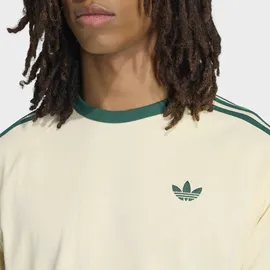 adidas 3-Stripes T-Shirt Warm Vanilla / Collegiate Green M
