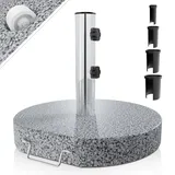Anaterra anaterra® Sonnenschirmständer Granit 25/30kg Rund/Eckig mit Rollen Schirmständer