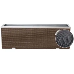Polyrattan Pflanzgefäß mit Aluminiumrahmen