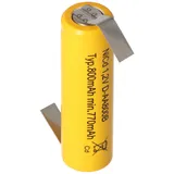 AccuCell Flat Top NiCd Mignon Akku 1,2V 600mAh AA Lötfahne Z-Form, für Notstrombeleuchtung etc.